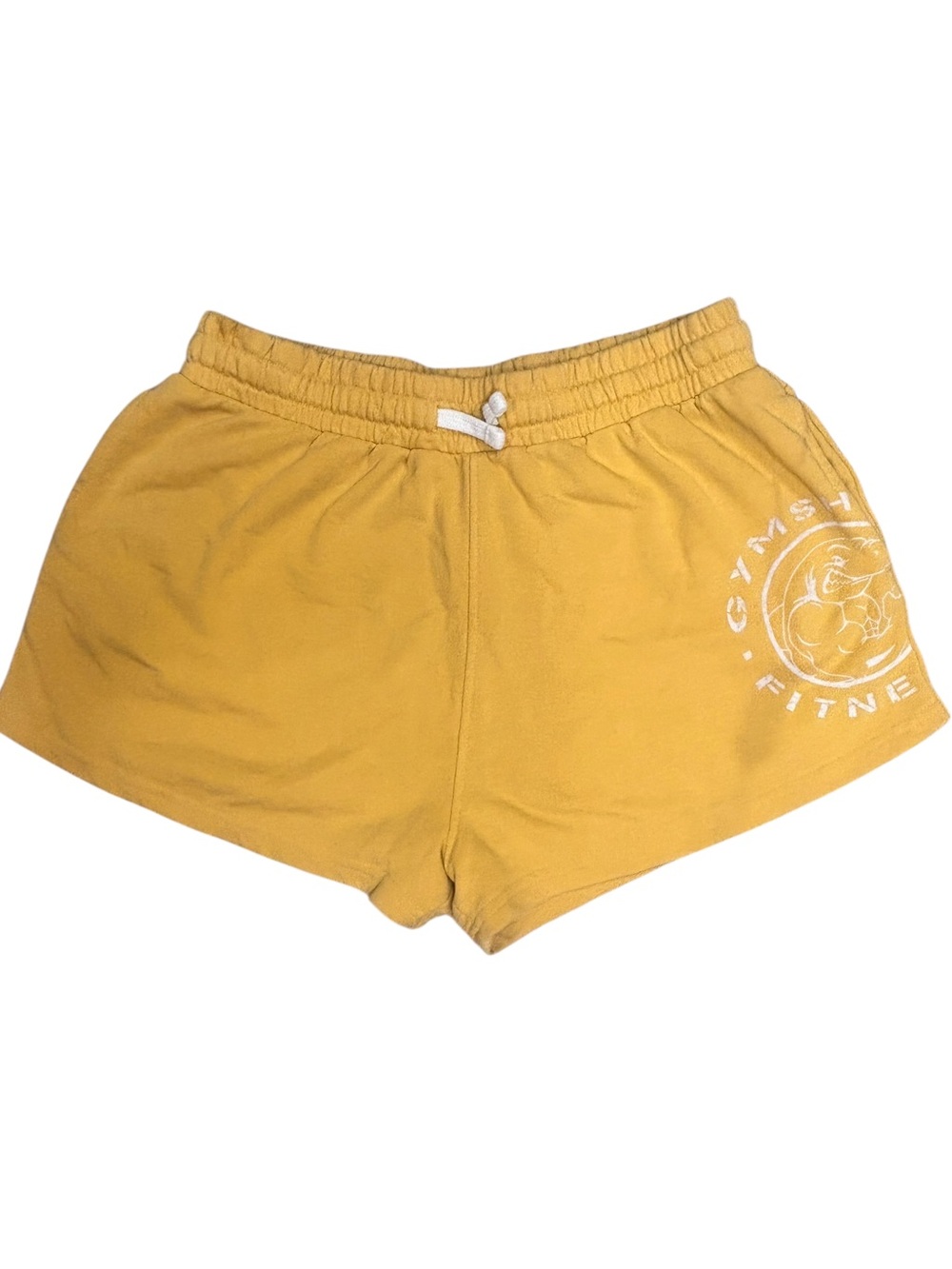 Gymshark Blaze Yellow Sweat Shorts Women’s Medium Drawstring Lounge Athletic